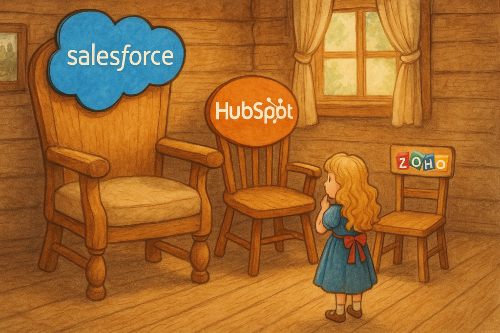 The Goldilocks CRM story, illustrating perfectly how property agencies feel when picking the best CRM.